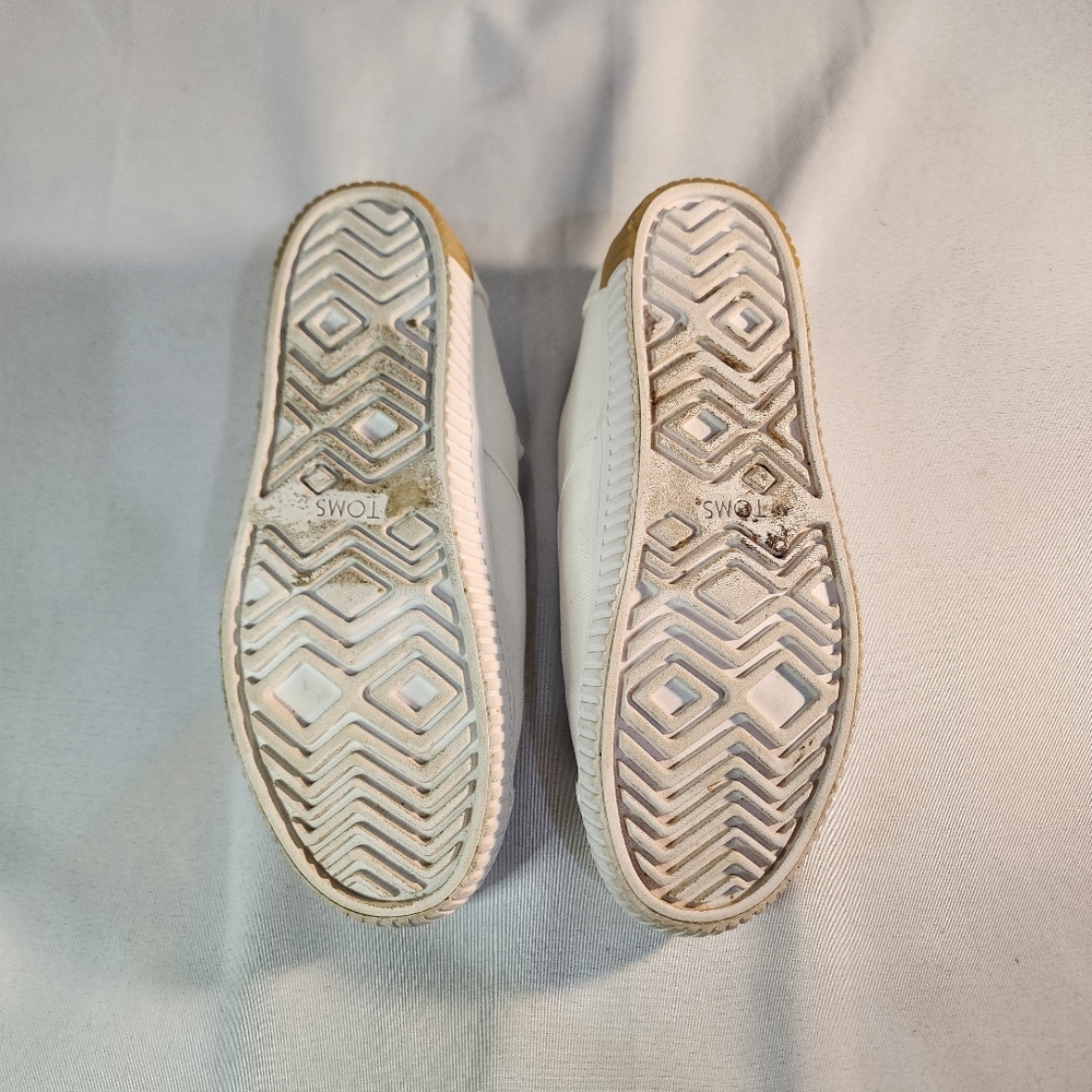 TOMS Women's White Cordones Indio Canvas Sneakers Size 7.5 - Picture 7 of 9